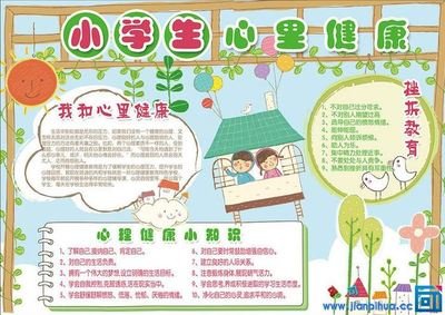 关爱小学生心理健康手抄报图片设计_可可