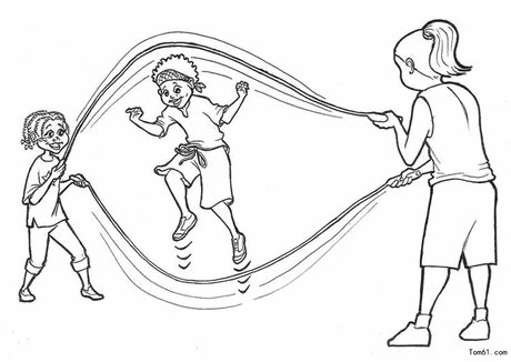 跳绳儿童画简笔画_360图片