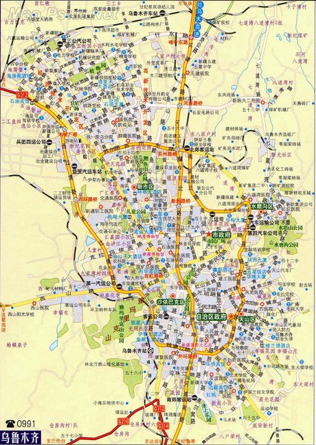 新疆 乌鲁木齐交通 地图最新版