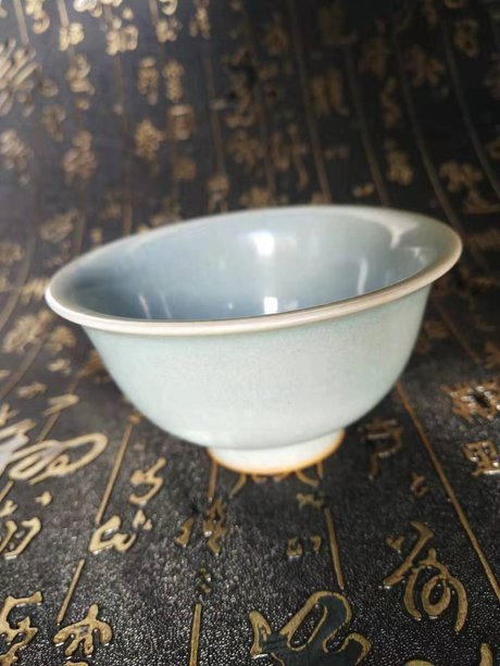 汝窑主人杯 精仿 永乐压手杯原产地汝州手工仿