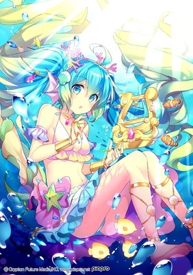 初音未来美图壁纸(第61期),泳装很合身呦