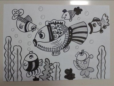 各种各样的鱼, 海底世界儿童画教师范画