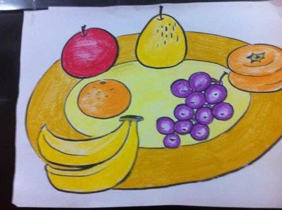 水果切面儿童画 水果儿童绘画作品 儿童画画学习| 儿童画秋天的 水果