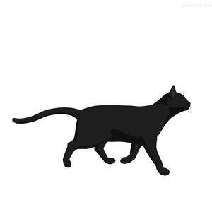 卡通 黑猫背影头像 卡通 黑猫