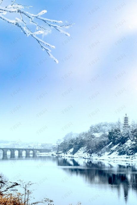 农历二十四节气小雪背景图片