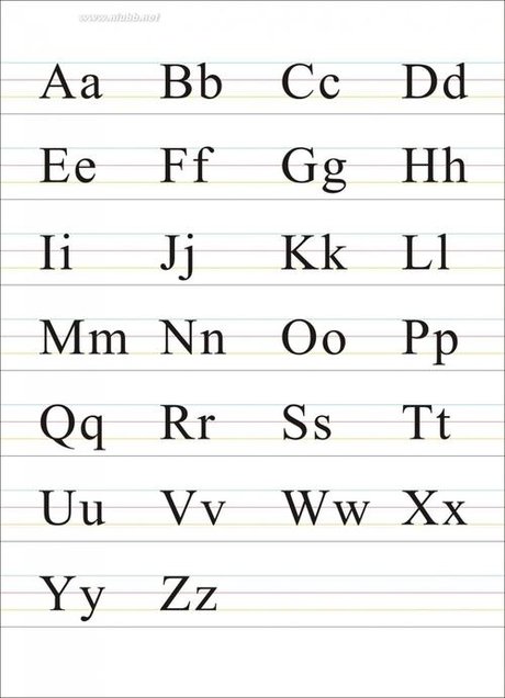 26个英文字母表大小写笔顺