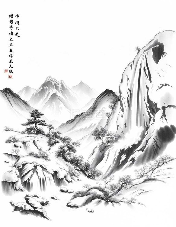 名画记』杜琼《山水图》轴，仿元王蒙风格而自出新意