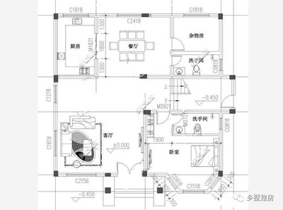 餐厅卫生间平面图