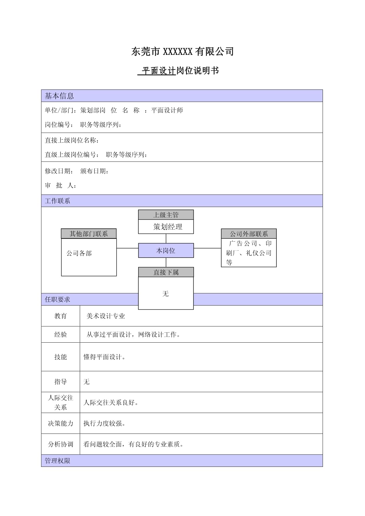 平面设计公司的职位有哪