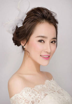 韩式婚纱照新娘发型