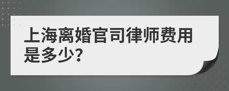 上海离婚官司律师