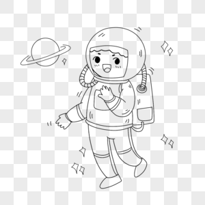 适合教孩子画,也宇航员怎么画 穿着宇航服的宇航员简笔画宇航员简笔画