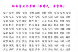 安取名字男孩
