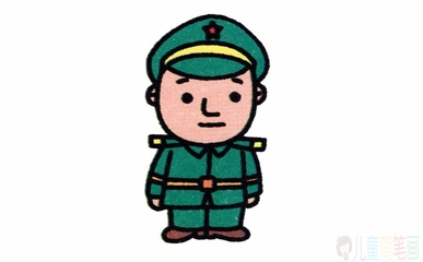 中国武警简笔画 士兵图片