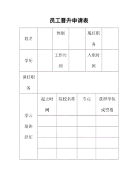 员工晋升申请表怎么写