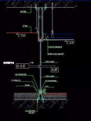 玻璃隔断节点图
