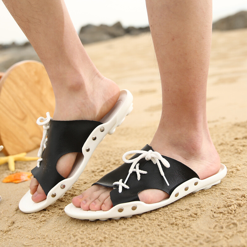 男装沙滩系带拖鞋