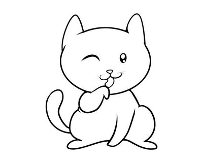 超级可爱的小猫简笔画 