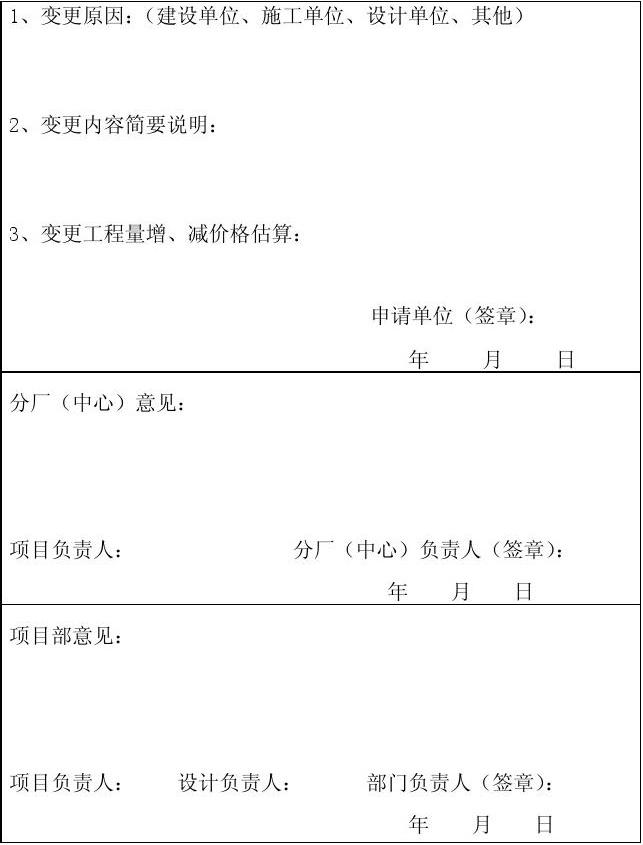 工程变更申请书