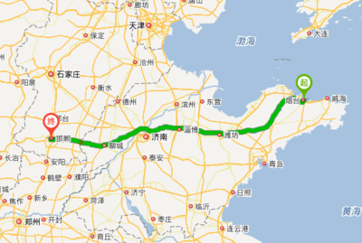 邯郸到烟台火车