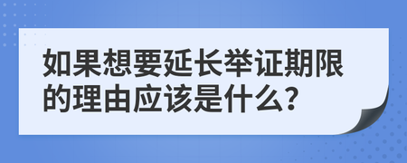 延长举证期限的法律规定