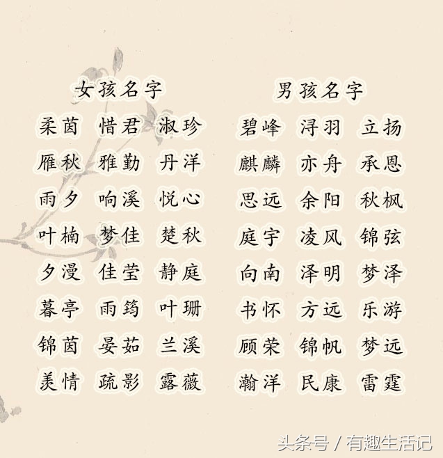 诗句名字大全唯美