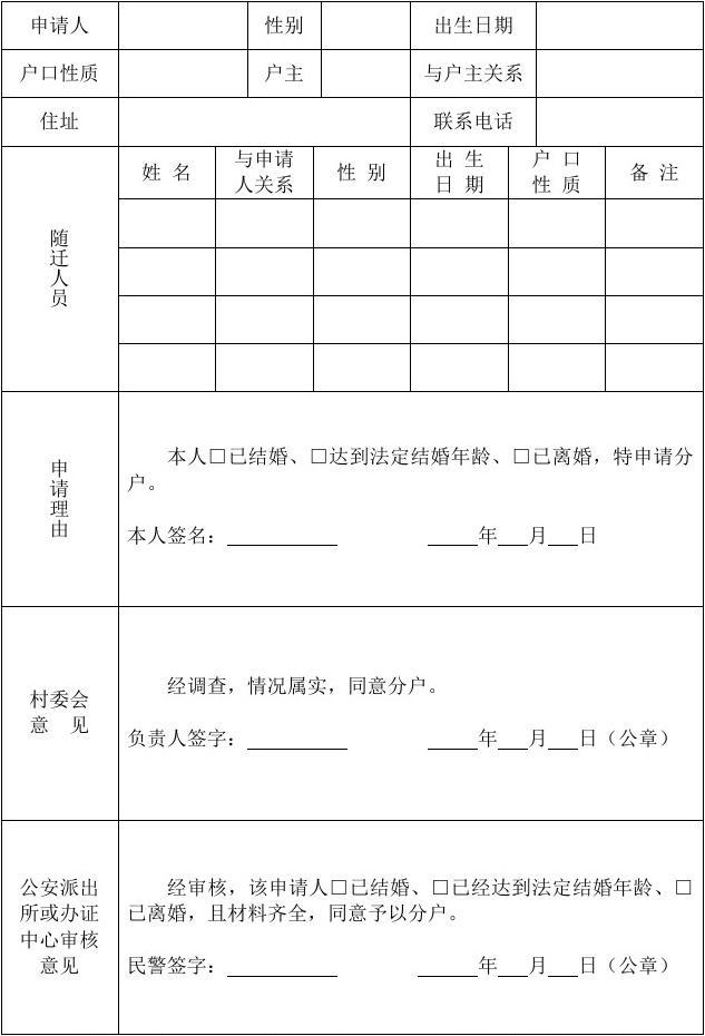 分户协议书怎么写