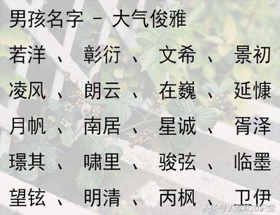 男孩好听有内涵的名字