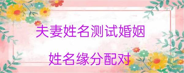 姓名测试爱情配对
