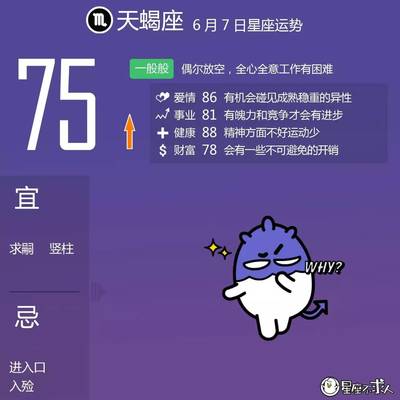 天蝎座6月7日运势