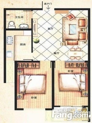 进户门对面厨房好么