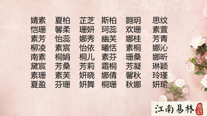 女孩名字典故
