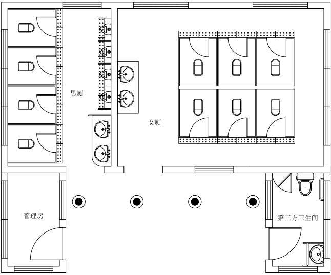 公共卫生间尺寸图