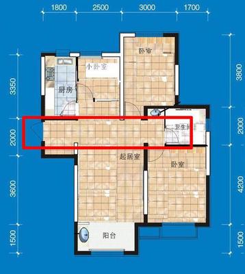 卧室门正对厕所和厨房