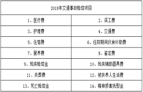 交通肇事赔偿标准表