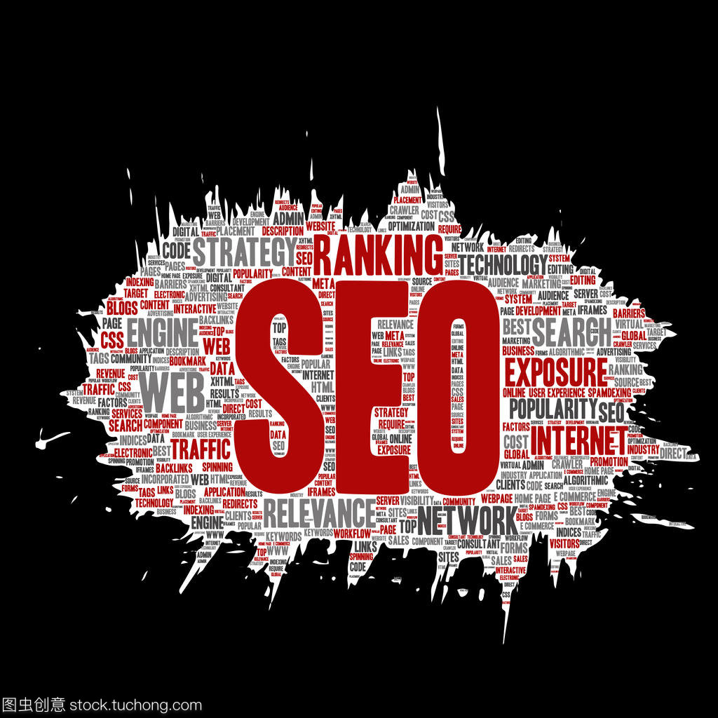 概念搜索结果引擎优化最高等级,seo 刷或纸在线互联网云文字背景上孤立。营销策略 web 页内容相关性网络概念