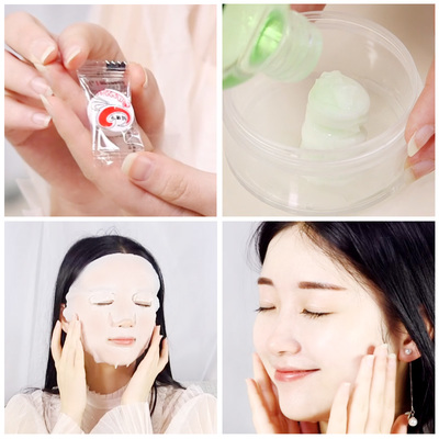 压缩面膜泡黄瓜水敷脸