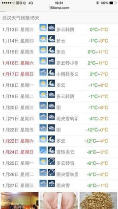 武汉市未来15天天气预报