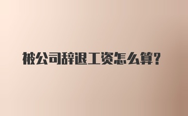 被公司辞退工资怎么算