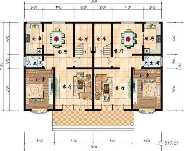 平层别墅户型图