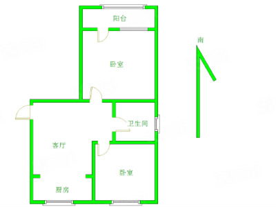 卧室和厨房一墙之隔