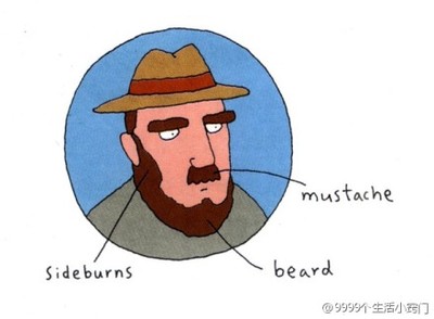 beard和mustache