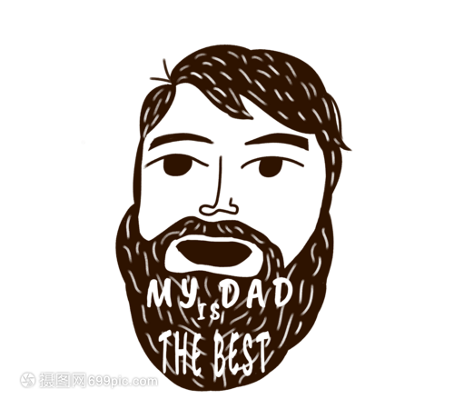手绘大胡子父亲形象