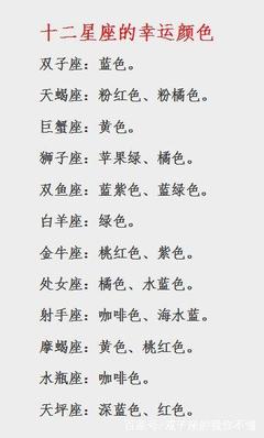 12星座幸运颜色