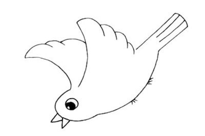 展翅飞翔的鸟简笔画图片