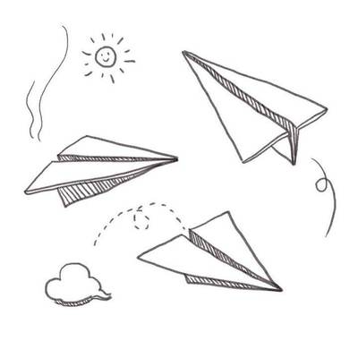 创意素描纸飞机课件下载