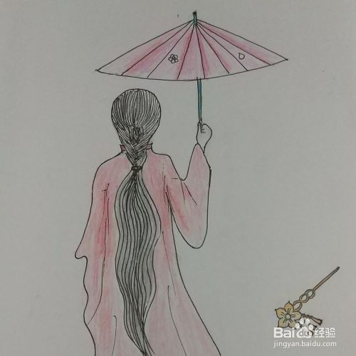 学画简笔画4:古风女孩(背影)的画法