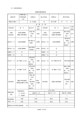 线路参数测试内容