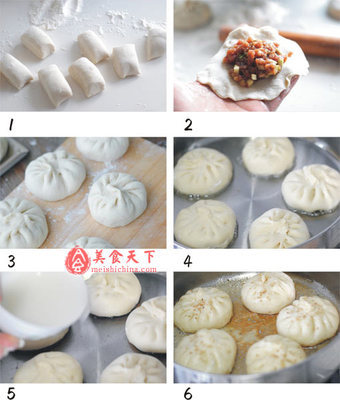 肉馅水煎包的制作方法