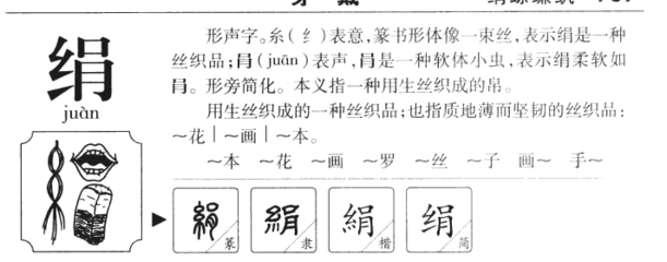 绢字怎么读